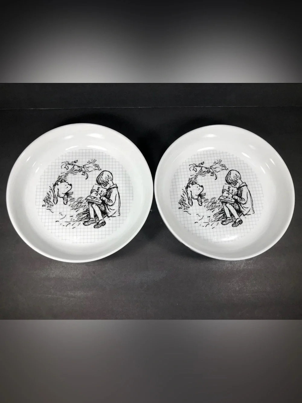 Disney Winnie The Pooh Sketchbook Dinner Bowls 8.5 Inches Set of 2 NEW NWT